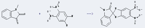 The 1,2-Benzenediamine,4,5-dinitro- could react with 1-methyl-indole-2,3-dione to obtain the C15H11N5O5